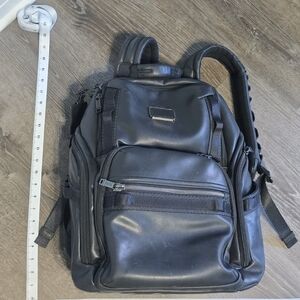 Tumi Black Leather Men's Backpack